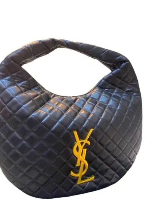 Noir Quilted Moon Bag