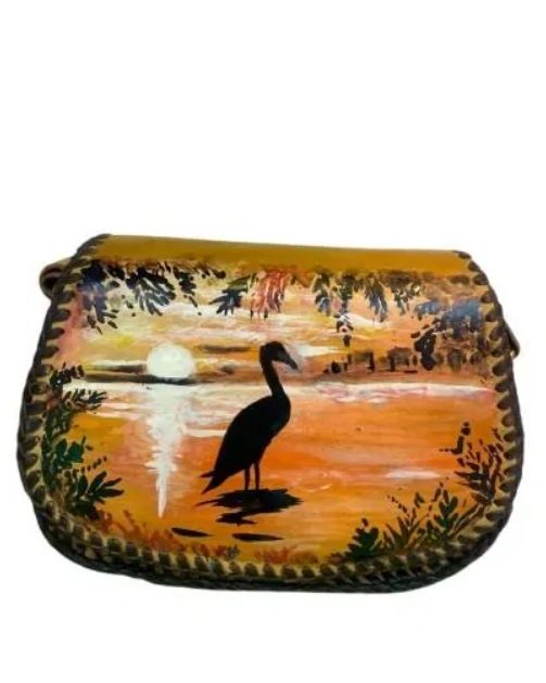Sunset Heron Canvas Bag