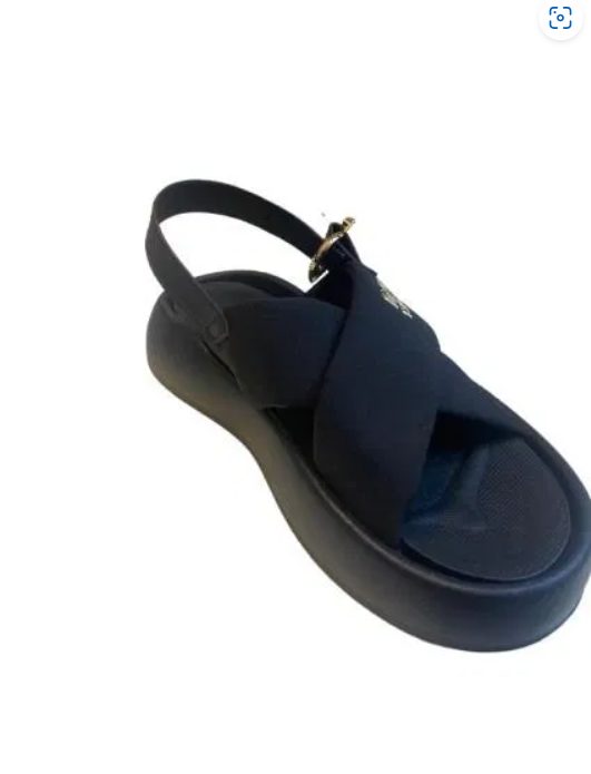 Noir Cross-Strap Sandal
