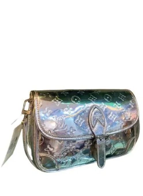 Holographic Monogram Clutch