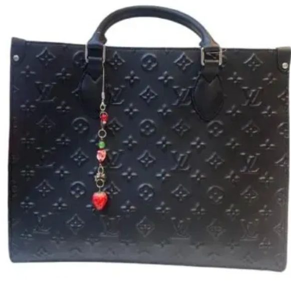 Onyx Monogram Charm Tote
