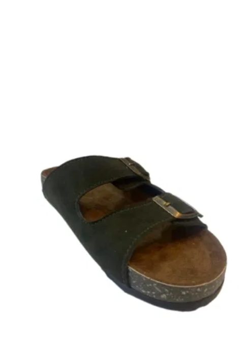 Olive Suede Slide