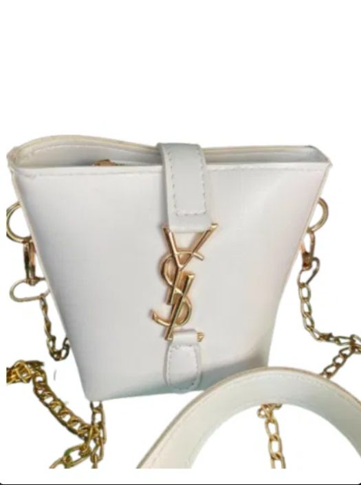 Ivory Chain Bucket Bag